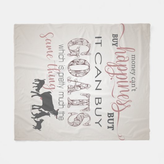 GOT | Geld kan geen geluk kopen met GetYerGoat™ Fleece Deken (Voorkant (Horizontaal))