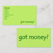 got geld? Zakelijke visitekaartjes (Voorkant / Achterkant)