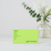 got geld? Zakelijke visitekaartjes (Staand voorkant)
