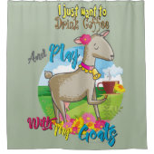 GOT | Gewoon koffie spelen met geiten Drinken Douchegordijn (Voorkant)