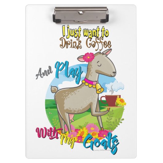 GOT | Gewoon koffie spelen met geiten Drinken Klembord (Voorkant)
