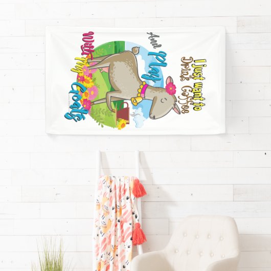 GOT | Gewoon koffie spelen met geiten Drinken Spandoek (Insitu)