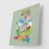 GOT | Gewoon koffie spelen met geiten Drinken Vierkante Klok (Hoek)