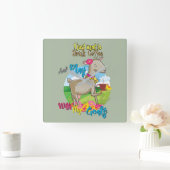 GOT | Gewoon koffie spelen met geiten Drinken Vierkante Klok (Huis)