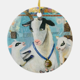 Got Goat #4: Madonna en Kinder porseleinen ornamen Keramisch Ornament