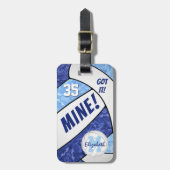 Got it! meisje blauw wit volleybal team kleuren bagagelabel (Voorkant verticaal)