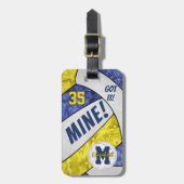 Got it! meisjes blauw goud volleybal team geschenk bagagelabel (Voorkant verticaal)