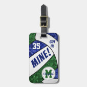 Got it! meisje's blauw groen volleybal team kleure bagagelabel (Voorkant verticaal)