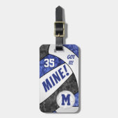 Got it! meisje's blauw zwart volleybal team kleure bagagelabel (Voorkant verticaal)