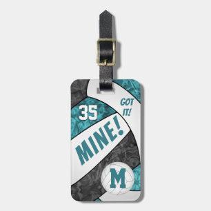 Got it! meisjes blauwgroen zwart volleybal team kl bagagelabel