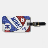 Got it! meisjes kastanjebruin blauw volleybal team bagagelabel (Voorkant horizontaal)