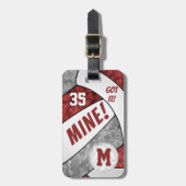 Got it! meisjes kastanjebruin grijs volleybal team bagagelabel (Voorkant verticaal)