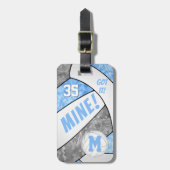 Got it! meisjes lt blauw grijs volleybal team kleu bagagelabel (Voorkant verticaal)