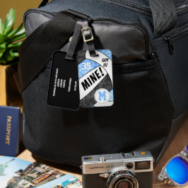 Got it! meisjes lt blauw zwart volleybal team kleu bagagelabel