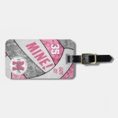 Got it! meisjes roze grijs wit volleybal bagagelabel (Voorkant horizontaal)