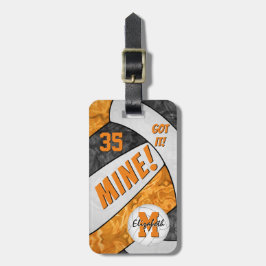 Got it! meisjes volleybal zwart sinaasappel team k bagagelabel