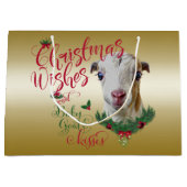 GOT |Kerstwens Baby Goat Kisses LaMancha Large Cadeautasje (Voorkant)