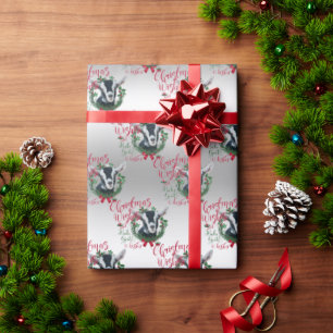 GOT kerstwijn Baby geit kisses Alpine Cadeaupapier