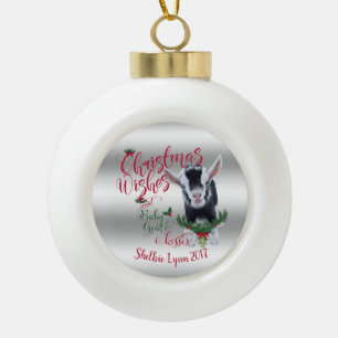 GOT   kerstwijn Baby geit Kisses Nigerian Keramische Bal Ornament