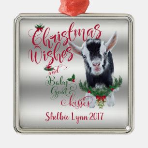GOT   kerstwijn Baby geit Kisses Nigerian Metalen Ornament