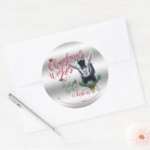 GOT | kerstwijn Baby geit Kisses Nigerian Ronde Sticker (Envelop)