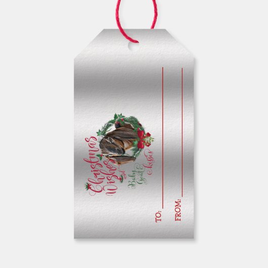 GOT | kerstwijn Baby geit Kisses Nubian 2 Cadeaulabel (Achterkant)