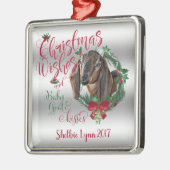 GOT | kerstwijn Baby geit Kisses Nubian 2 Metalen Ornament (Links)