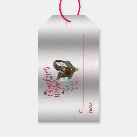 GOT | kerstwijn Baby geit Kisses Nubian 3 Cadeaulabel (Achterkant)