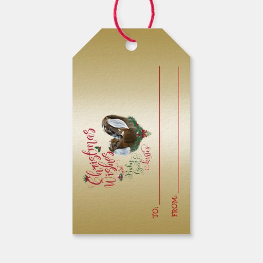 GOT | kerstwijn Baby geit Kisses Nubian 3 Cadeaulabel (Achterkant)