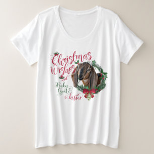 GOT   kerstwijn Baby geit Kisses Nubian 3 Grote Maat T-shirt