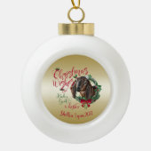 GOT | kerstwijn Baby geit Kisses Nubian 3 Keramische Bal Ornament (Voorkant)