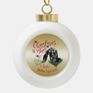 GOT   kerstwijn Baby geit Kisses Nubian Keramische Bal Ornament