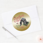 GOT | kerstwijn Baby geit Kisses Nubian Ronde Sticker (Envelop)
