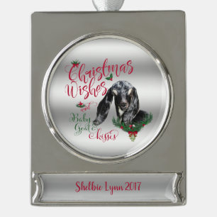 GOT   kerstwijn Baby geit Kisses Nubian Verzilverd Banner Ornament