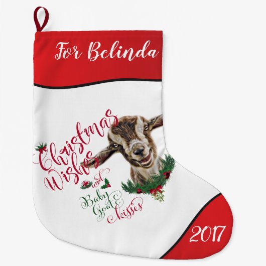 GOT | kerstwijn Baby geit Kisses Togg Grote Kerstsok (Voorkant)