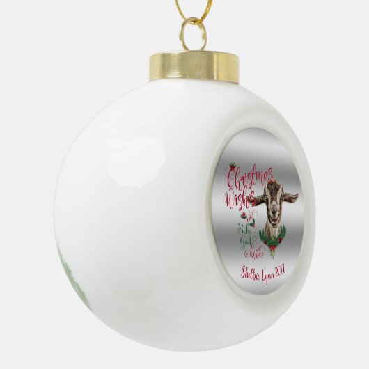 GOT | kerstwijn Baby geit Kisses Togg Keramische Bal Ornament (Links)