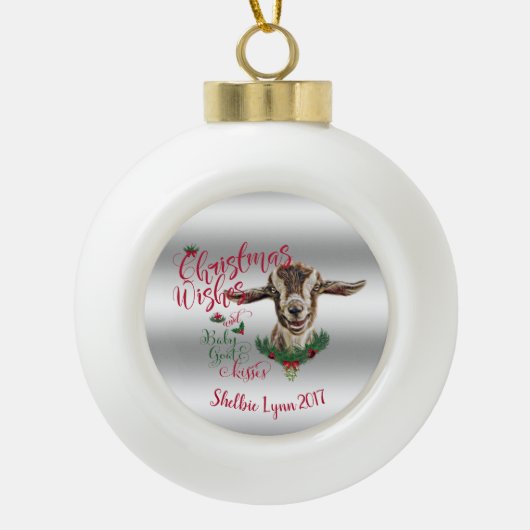 GOT | kerstwijn Baby geit Kisses Togg Keramische Bal Ornament (Voorkant)