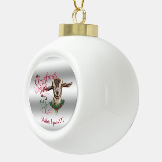 GOT | kerstwijn Baby geit Kisses Togg Keramische Bal Ornament (Rechts)