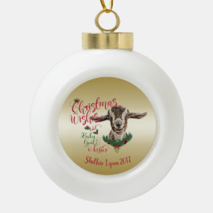 GOT   kerstwijn Baby geit Kisses Togg Keramische Bal Ornament