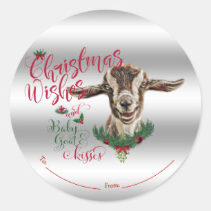 GOT   kerstwijn Baby geit Kisses Togg Ronde Sticker