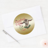 GOT | kerstwijn Baby geit Kisses Togg Ronde Sticker (Envelop)