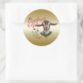 GOT | kerstwijn Baby geit Kisses Togg Ronde Sticker (Tas)