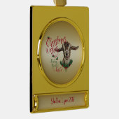 GOT | kerstwijn Baby geit Kisses Togg Verguld Banner Ornament (Rechts)