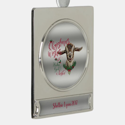 GOT | kerstwijn Baby geit Kisses Togg Verzilverd Banner Ornament (Rechts)