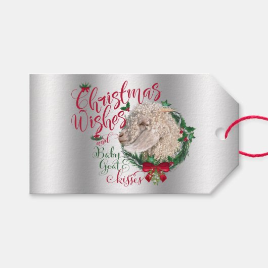 GOT | kerstwijn Baby Goat Kisses Angora Cadeaulabel (Voorkant (Horizontaal))