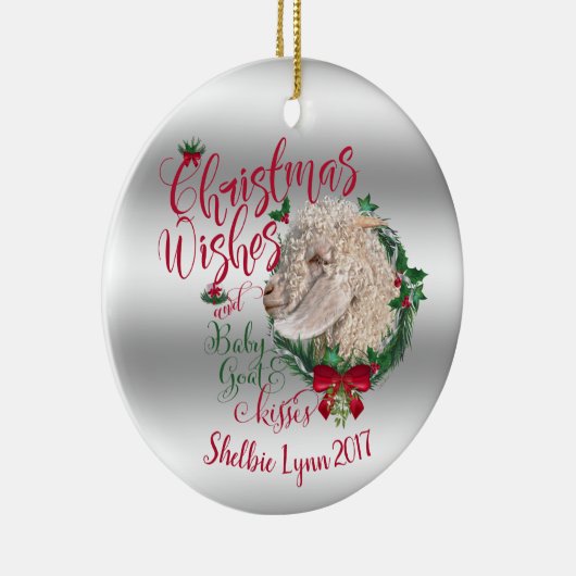 GOT | kerstwijn Baby Goat Kisses Angora Keramisch Ornament (Rechts)