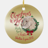 GOT | kerstwijn Baby Goat Kisses Angora Keramisch Ornament (Achterkant)