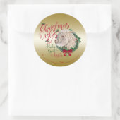 GOT | kerstwijn Baby Goat Kisses Angora Ronde Sticker (Tas)