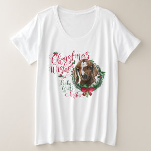 GOT kerstwijn Baby Goat Kisses Boer Grote Maat T-shirt