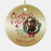 GOT | kerstwijn Baby Goat Kisses Boer Keramisch Ornament (Achterkant)